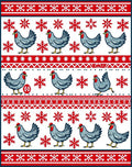 Rustic Red White Chicken Snowflake Rug