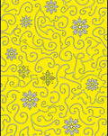 Yellow Whimsical Snowflake Swirl Rug