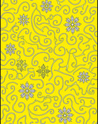 Yellow Whimsical Snowflake Swirl Rug