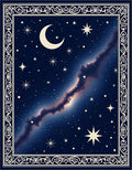 Cosmic Midnight Celestial Moon Starry Rug