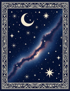 Cosmic Midnight Celestial Moon Starry Rug