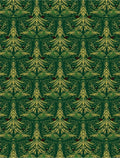 Vintage Green Pine Tree Medallion Rug