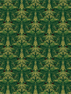 Vintage Green Pine Tree Medallion Rug