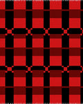 Bold Red Black Intersecting Squares Rug