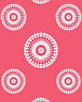Crimson Floral Medallion White Rug
