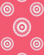 Crimson Floral Medallion White Rug