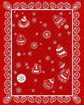 Red Festive Holiday Characters Snowflakes Rug