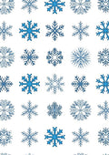 Winter Blue Snowflake Collage Rug