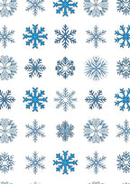 Winter Blue Snowflake Collage Rug