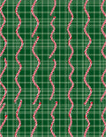Green Tartan Candy Cane Drop Rug