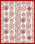 Crimson Snowflake Floral Garland Rug