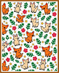Whimsical Orange Fox And Bunny Garden Rug
