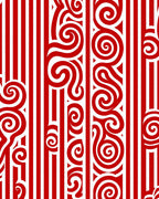 Bold Red Swirl Stripe Rug