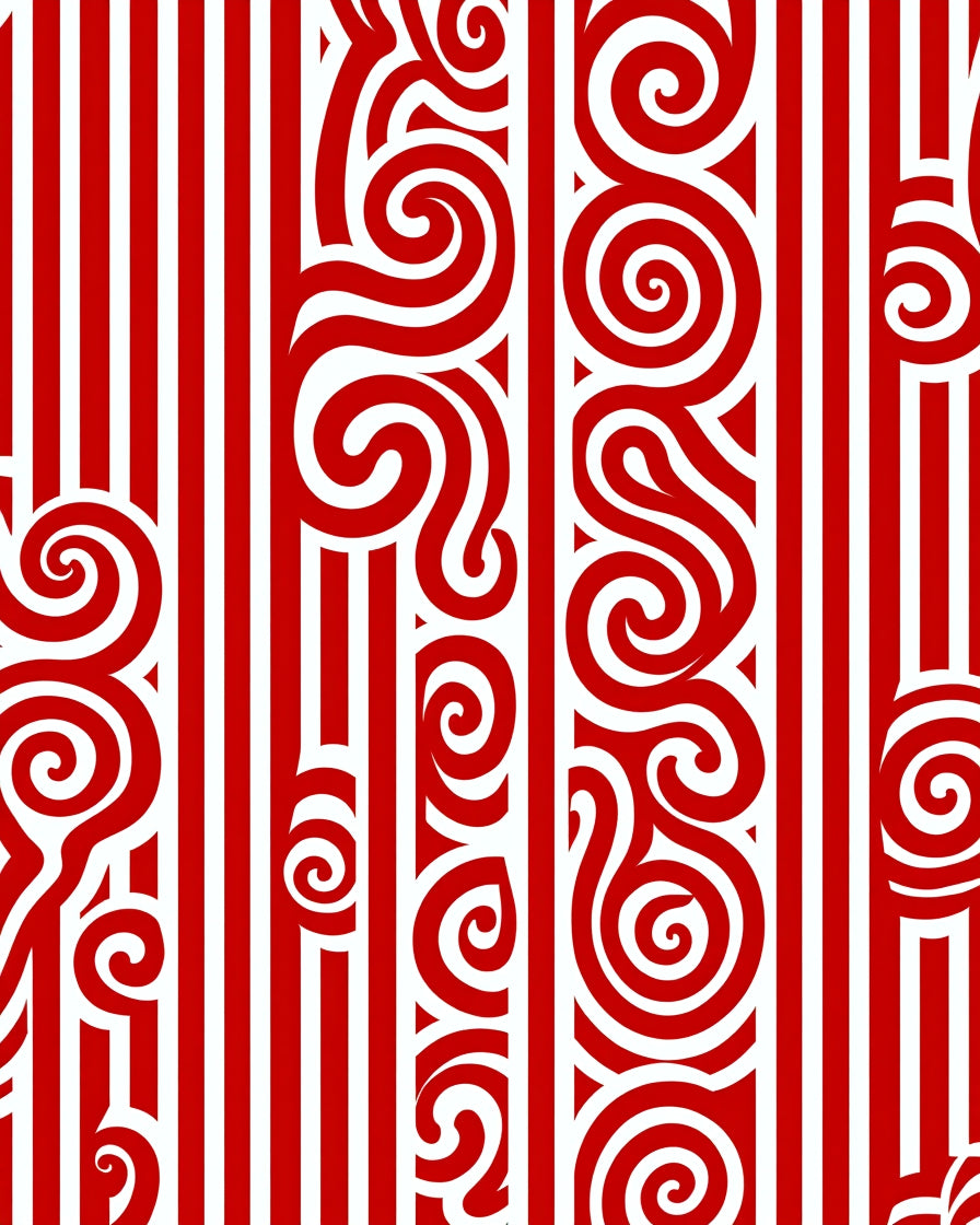 Bold Red Swirl Stripe Rug