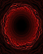 Crimson Abstract Vortex Rug