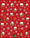 Winter Village Snowflakes Christmas Scene Rug