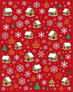 Winter Village Snowflakes Christmas Scene Rug