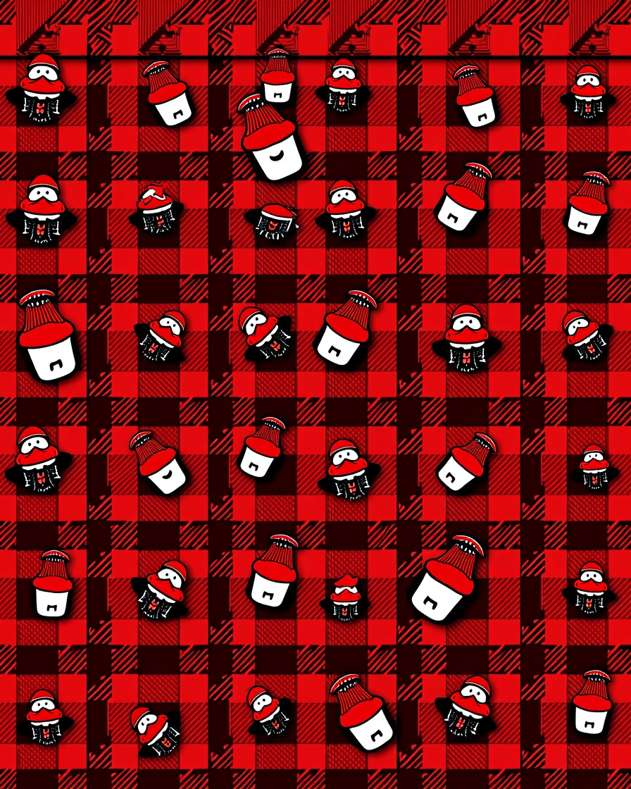 Red Plaid Buffalo Check Characters Rug