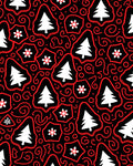 Whimsical Red Tree and Star Rug
