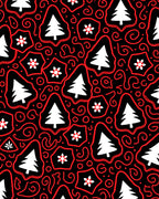 Whimsical Red Tree and Star Rug