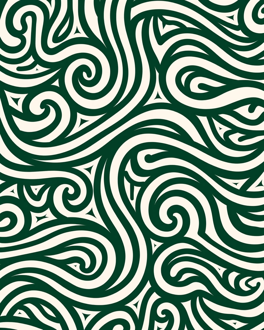 Dark Green Swirling Celtic Knot Rug