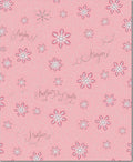 Pink Snowflake Swirls Script Rug