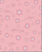Pink Snowflake Swirls Script Rug