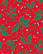 Crimson Green Leaf Vine Flourish Rug