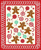 Festive Gingerbread Candy Holiday Collage Rug
