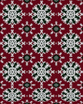 Crimson Snowflake Medallion Repeat Rug