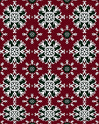 Crimson Snowflake Medallion Repeat Rug