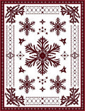 Deep Red Snowflake Garden Medallion Rug