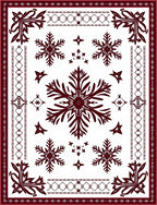 Deep Red Snowflake Garden Medallion Rug