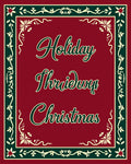 Deep Red Bordered Festive Floral Christmas Rug