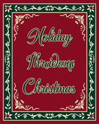 Deep Red Bordered Festive Floral Christmas Rug