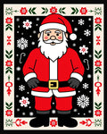 Festive Santa Claus Snowflakes Border Rug