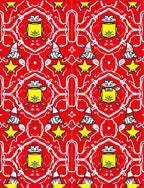 Red Yellow Gnomes Starlight Art Rug