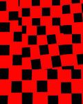 Crimson Black Checkered Square Tessellation Rug