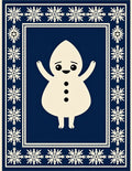 Cheery Snowman Snowflake Border Rug