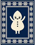 Cheery Snowman Snowflake Border Rug