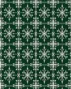 Emerald Green Snowflake Lattice Rug