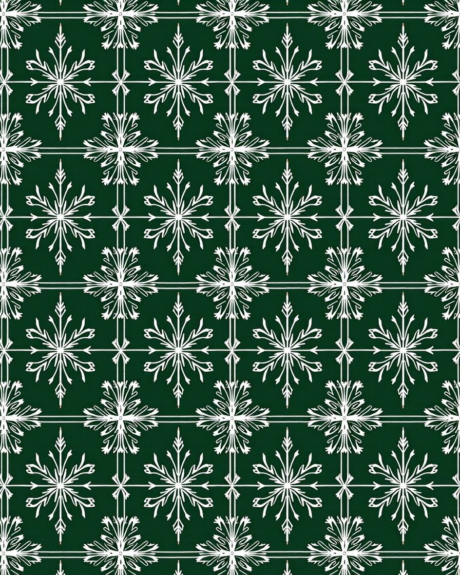 Emerald Green Snowflake Lattice Rug