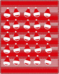 Festive Red Santa Hat Rows Rug