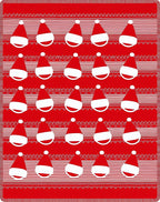 Festive Red Santa Hat Rows Rug
