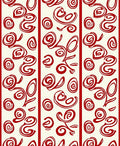 Crimson Swirl Floral Vertical Stripe Rug