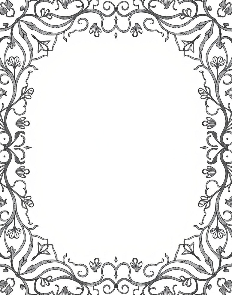 Ornate Gray Floral Leaf Swirl Rug