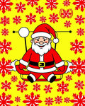 Red Snowflake Santa Claus Holiday Rug