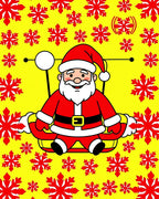 Red Snowflake Santa Claus Holiday Rug