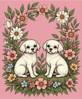 Sweet Puppy Floral Meadow Garden Rug