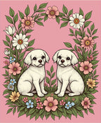 Sweet Puppy Floral Meadow Garden Rug